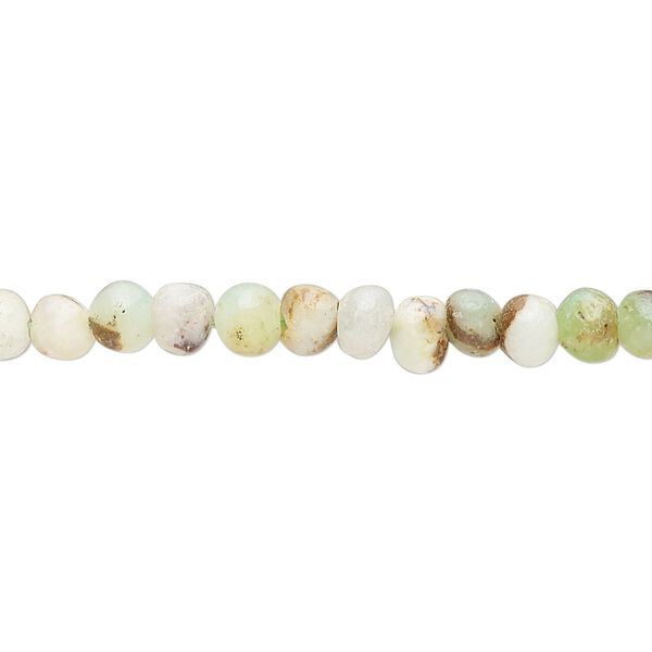 Chrysoprase 1pkg1, hand-cut pebble bead natural 14 inch small image number 0