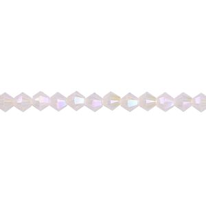 Bead 48pk rose water opal shimmer 2X, Crystal Passions® 4mm bicone 5328