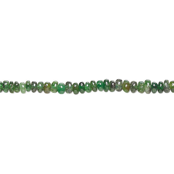 Bead, tsavorite garnet (natural), 3x1mm-3x2mm hand-cut rondelle with 0.4-1.4mm hole, C grade, Mohs hardness 7 to 7-1/2. Sold per 13-inch strand. image number 0