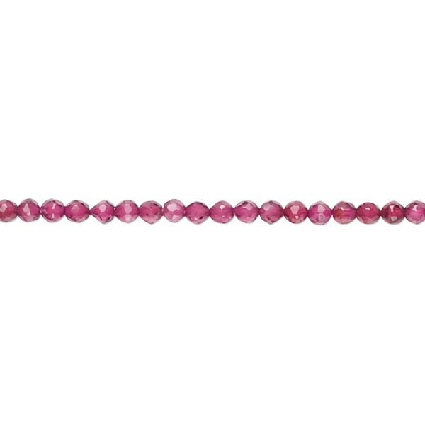 Hydrabadi garnet 1pkg1, hand-cut faceted round bead 15.5-16 inch 2-2.5mm image number 0