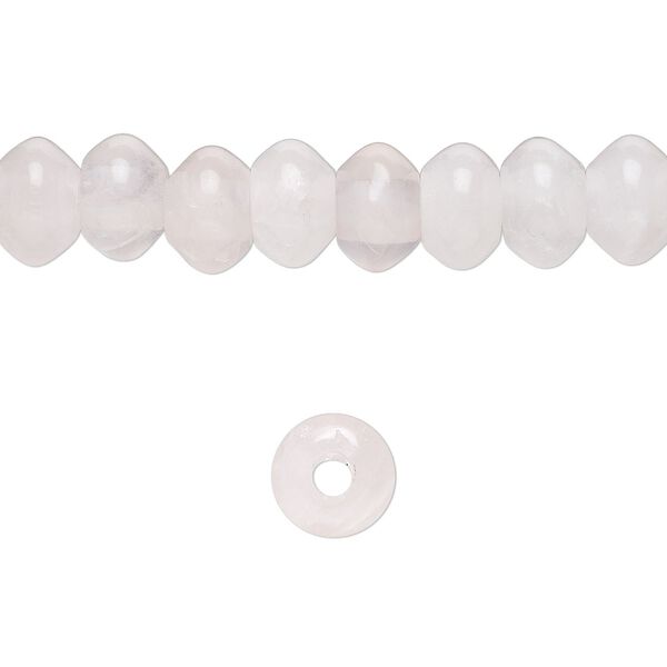Rose quartz 1pkg10, saucer bead natural 8x5mm image number 0