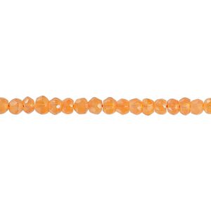 Carnelian 1pkg1, hand-cut faceted round bead 14 inch 3-4mm
