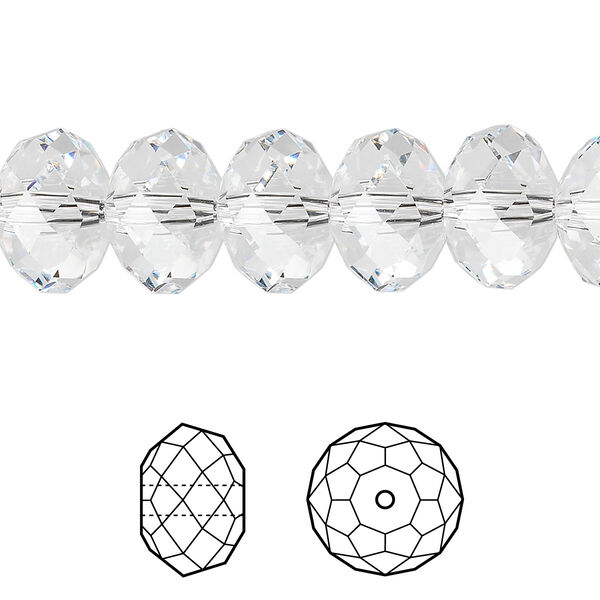 Bead 12pk crystal, Crystal Passions® 12x8mm rondelle 5040 image number 0