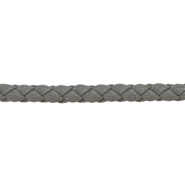 Bolo cord, leatherette, matte grey, 4mm braided round. Sold per 5-yard section. image number 0