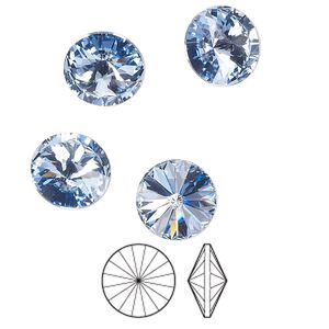Chaton 8pk light sapphire foil back, Preciosa MAXIMA Czech crystal rhinestone 10.54-10.91mm rivoli SS47