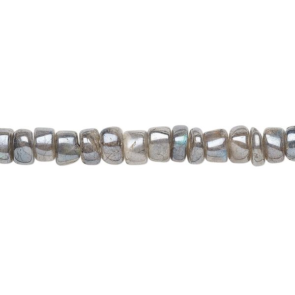 Labradorite 1pkg1, luster hand-cut tumbled heishi bead 13 inch 5x1mm-6x3mm image number 0