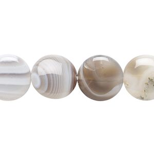 Botswana agate 1pkg1, flat round bead natural 15.5-16 inch 14mm