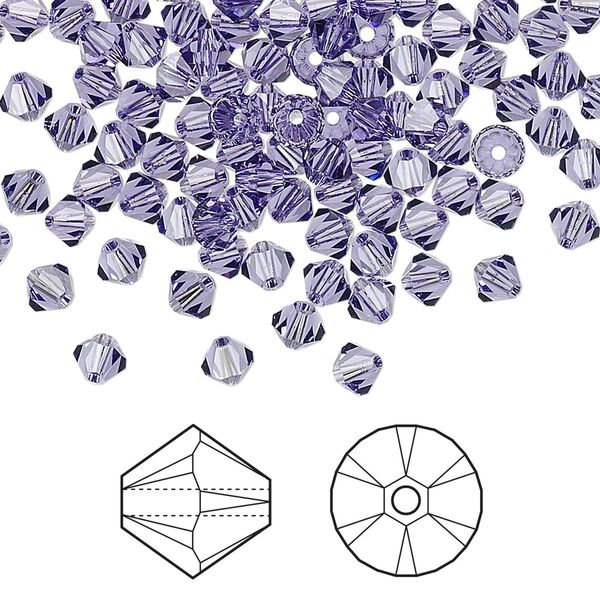 Bead 1440pk tanzanite, Swarovski® 4mm XILION bicone 5328 image number 0