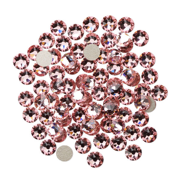 Flat back 144pk light rose foil back, Crystal Passions® 3.8-4mm rose round SS16 2088 image number 0