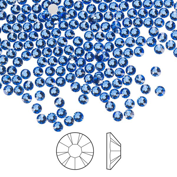 Flat back 1440pk sapphire foil back, Preciosa MAXIMA Czech crystal rhinestone 2.5-2.7mm chaton rose round SS9 image number 0