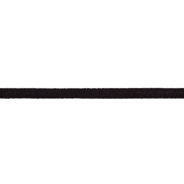 Cord, velveteen and rubber, black, 2.5mm round with 1.1mm hole. Sold per pkg of 25 feet. image number 0