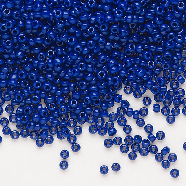 Seed bead, Dyna-Mites™, glass, pkg/40g, #11 round, opaque navy blue, (737 11/0 RR). image number 0