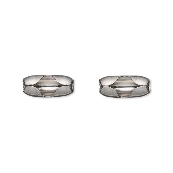 Ball chain connector, stainless steel, 13x6mm, fits 4.5mm ball chain. Sold per pkg of 10. image number 0