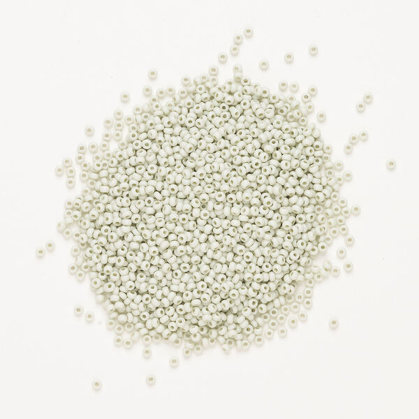 Seed bead, Preciosa Ornela Czech glass, 1pkg500g, 2.8-3.2mm rocaille, opaque matte terra dyed white sage chalkwhite (06451) image number 1