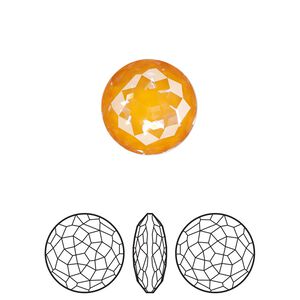 Round stone 48pk crystal mango ignite LacquerPRO, Swarovski® 14mm fancy round 1383
