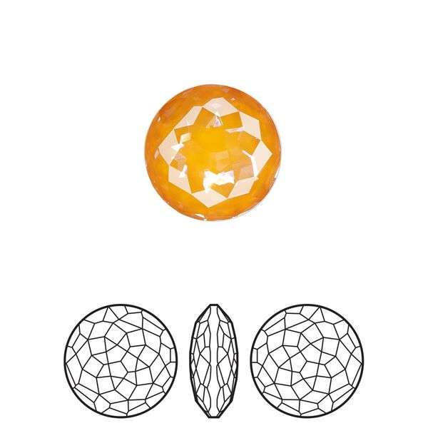 Round stone 48pk crystal mango ignite LacquerPRO, Swarovski® 14mm fancy round 1383 image number 0