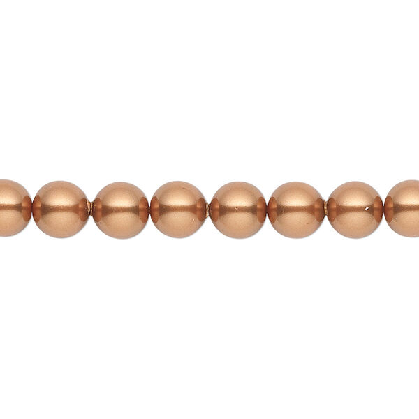 Pearl 50pk copper, Crystal Passions® 6mm round 5810 image number 0