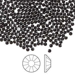 Flat back 144pk jet foil back, Preciosa Viva 12® Czech crystal rhinestone 1.9-2.1mm chaton rose round SS6