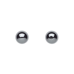 Hemalyke&trade; 1pkg4, half-drilled round bead 8mm