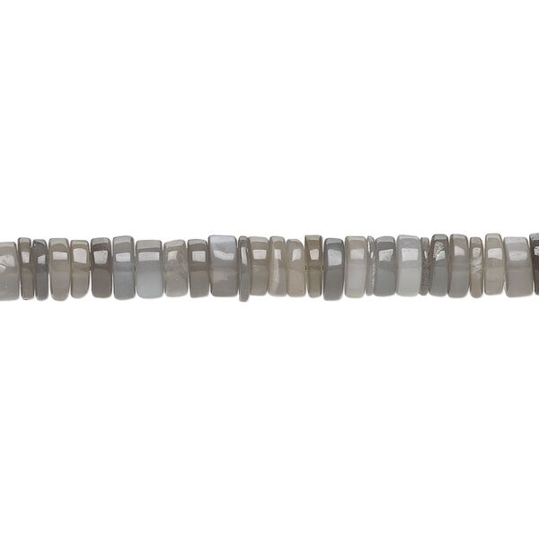 Bead, grey moonstone (natural), 4x1mm-5x2mm hand-cut rondelle, B grade, Mohs hardness 6 to 6-1/2. Sold per 8-inch strand, approximately 100-150 beads. image number 0