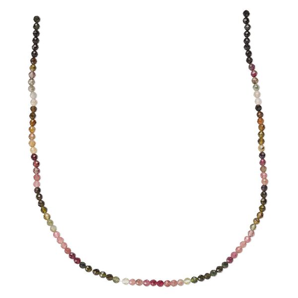 Multi-tourmaline 1pkg1, faceted round bead natural B- grade, 13 inch 3-3.5mm image number 0