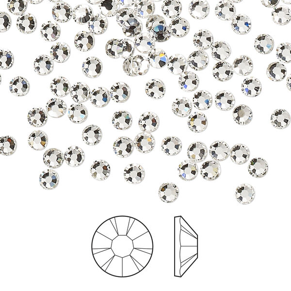 Flat back 144pk crystal foil back, Preciosa MAXIMA Czech crystal rhinestone 3-3.2mm chaton rose round SS12 image number 0