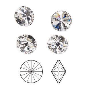 Chaton 8pk crystal foil back, Crystal Passions® 10.54-10.91mm rivoli SS47 1122