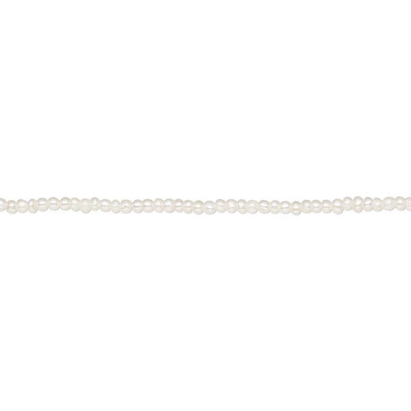 Pearl, cultured freshwater (bleached), white, 1.5mm seed, B grade, Mohs hardness 2-1/2 to 4. Sold per 5-inch strand, approximately 100-120 pearls. image number 0