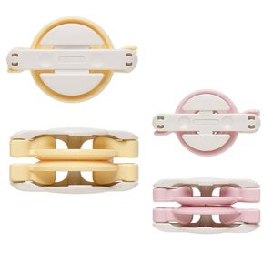 Pom-pom maker, Clover, plastic and stainless steel, light pink / light yellow / white, 2-1/4 x 1-1/2 inches and 2x1 inches. Sold per pkg of 2.