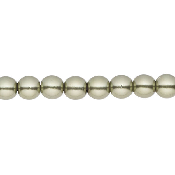 Bead, Czech glass pearl, steel, 6mm round. Sold per 18-inch strand, approximately 75 beads. image number 0
