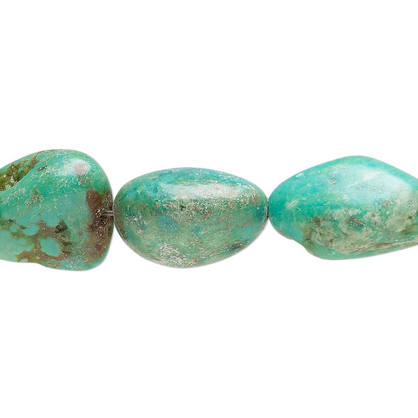 Turquoise 1pkg1, flat nugget bead C grade, 15.5-16 inch medium image number 0