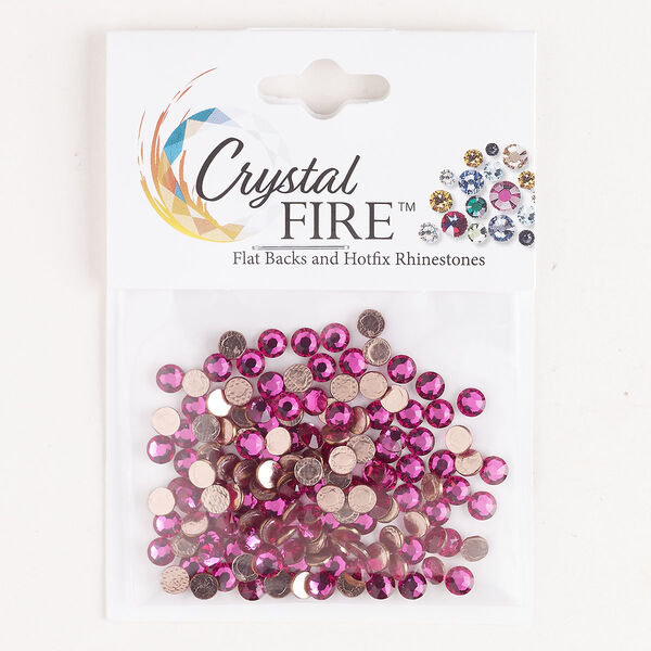 Flat back 144pk fuchsia, Crystal Fire® 3.8-4.00mm hotfix round SS16 image number 0
