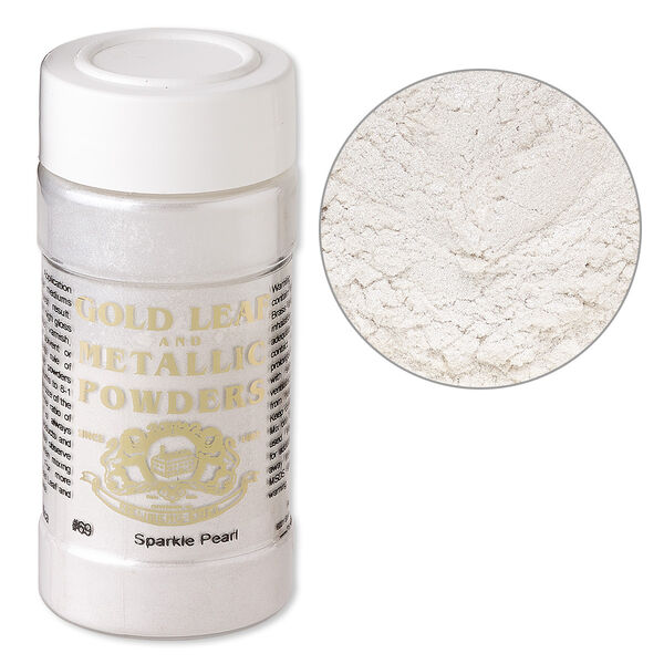 Mica powder, Gold Leaf & Metallic Powders, pkg/1-ounce jar, sparkle pearl (0069-002). image number 0
