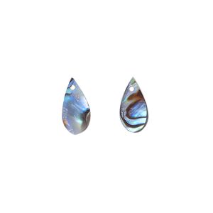 Drop, paua shell (natural), 12x6mm hand-cut top-drilled teardrop, Mohs hardness 3-1/2. Sold per pkg of 2.