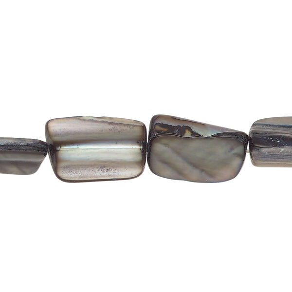 Mother-of-pearl shell 1pkg1, stick bead 14 inch blue steel 14x6mm-17x12mm image number 0