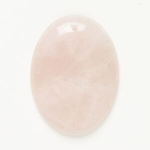 Rose quartz 1pkg1, top-drilled domed oval focal natural, 40x30mm