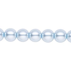 Pearl 2pk light blue, Celestial Crystal® 8mm round 15.5-16 inch