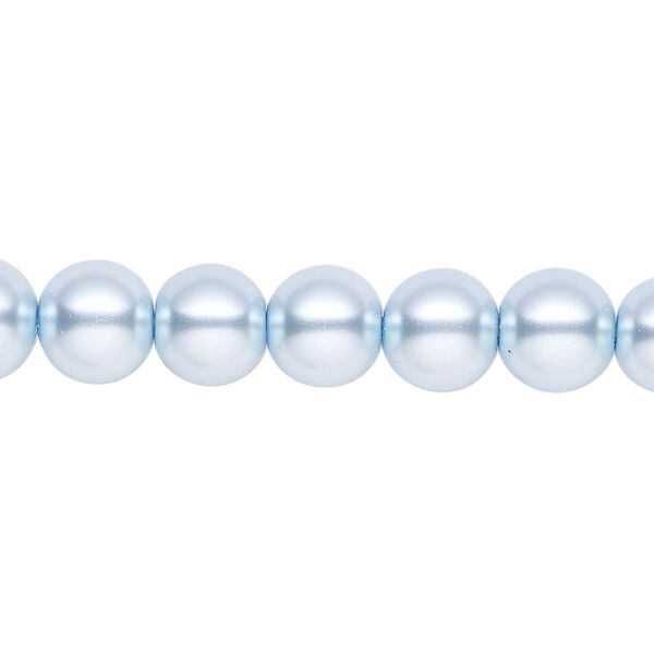 Pearl 2pk light blue, Celestial Crystal® 8mm round 15.5-16 inch image number 0