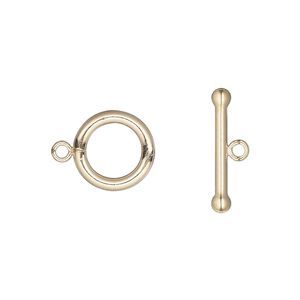 Clasp toggle 1pkg1 14Kt gold-filled, 12mm round, 1-strand