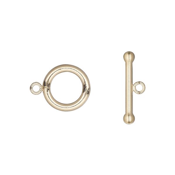 Clasp toggle 1pkg1 14Kt gold-filled, 12mm round, 1-strand image number 0