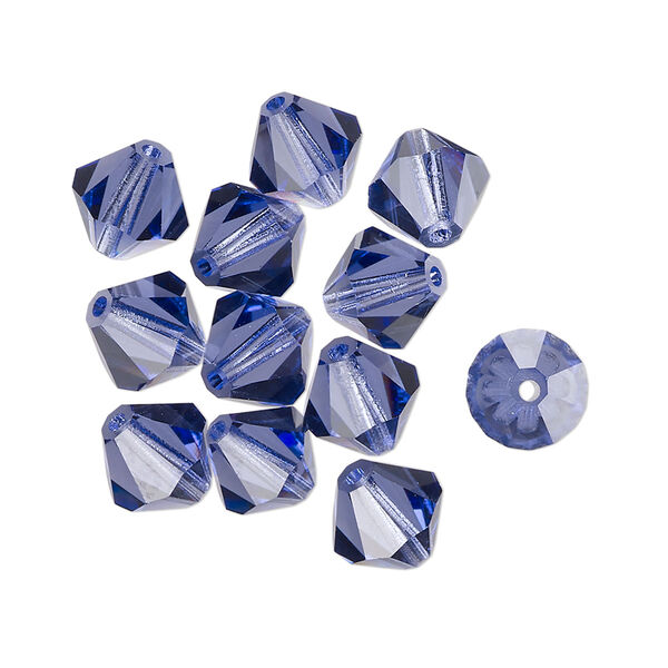 Bead 12pk tanzanite, vintage Preciosa Czech crystal 8mm bicone image number 0