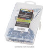 Organizer box, The Beadery®, 1pkg1, plastic, clear, 6-1/3 x 6-2/3 x 1 inches with 2 fixed compartments (2178). image number 0