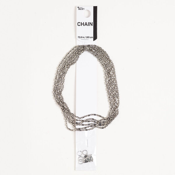Chain assortment steel 1pk, imitation rhodium finish image number 0