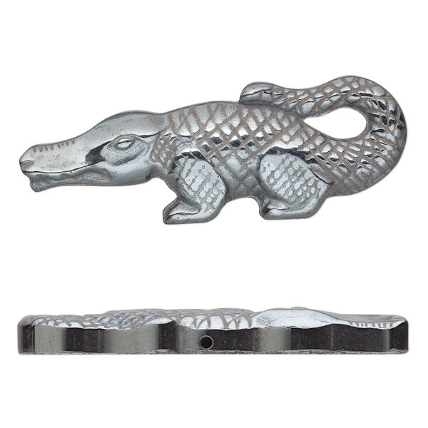 Hemalyke™ 1pkg1, half-drilled 1-sided alligator focal 42.5x15mm image number 0