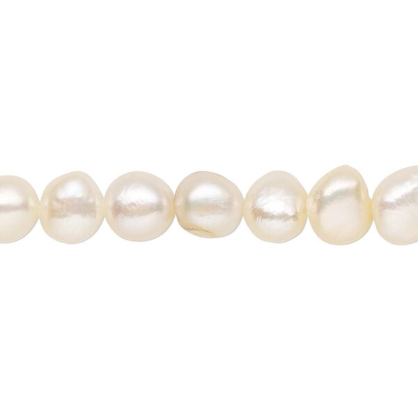 Pearl, cultured freshwater, peach, 5-6mm flat-sided potato, D grade, Mohs hardness 2-1/2 to 4. Sold per 15-inch strand. image number 0
