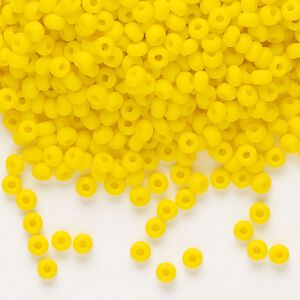 Seed bead, Preciosa Ornela Czech glass, pkg/500g, #8 rocaille, opaque matte yellow, (83130).
