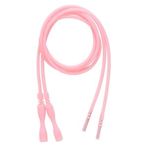 Necklace cord, silicone, opaque pink, 2-2.2mm wide, 16 inches with snap closure. Sold per pkg of 4.