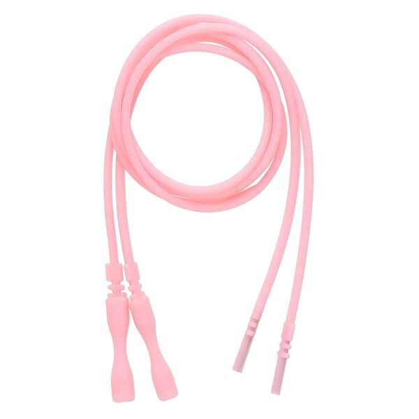 Necklace cord, silicone, opaque pink, 2-2.2mm wide, 16 inches with snap closure. Sold per pkg of 4. image number 0