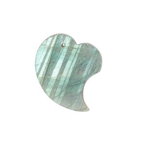 Labradorite 1pkg1, hand-cut top-drilled flat heart drop natural 25x19mm