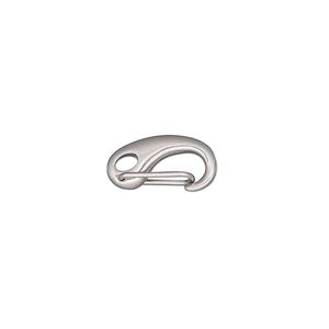Clasp self-closing hook 1pkg1, 15x8mm, stainless steel 1-strand